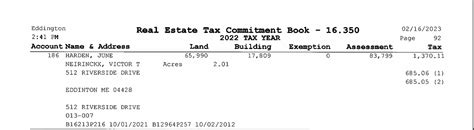 old town tax commitment